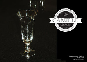 Camille, Hand blown and Engraved Stemware, -Sipping Stem- set/6